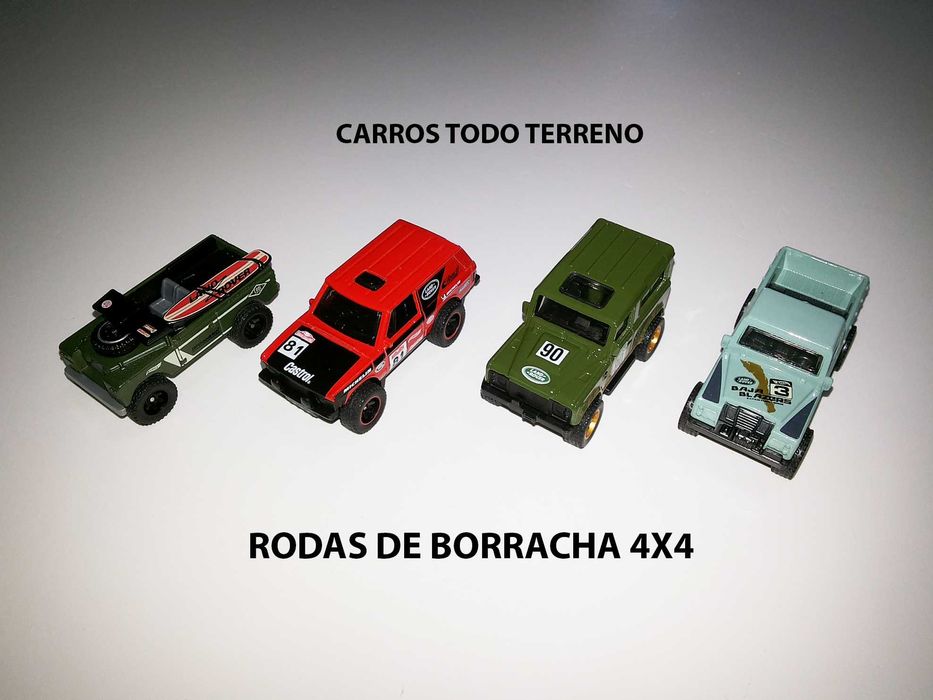 Hot Wheels - Land Rover - Jeep - Carros 4x4 com Rodas de Borracha 1/64