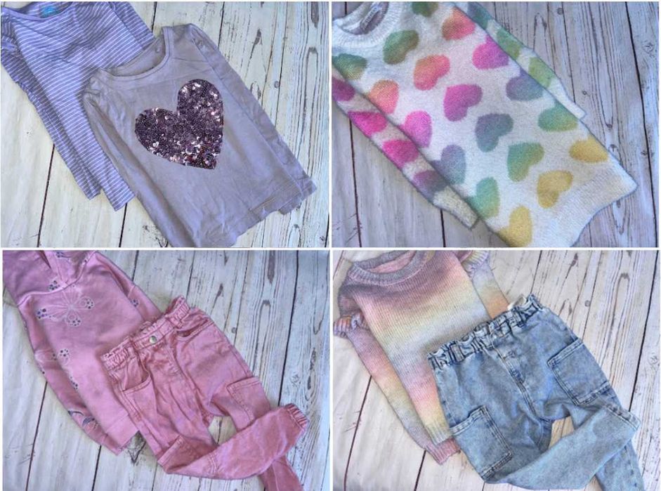 r.98-104 MEGA PAKA 59szt ZESTAW UBRANEK dla córci dziewczynki newbie