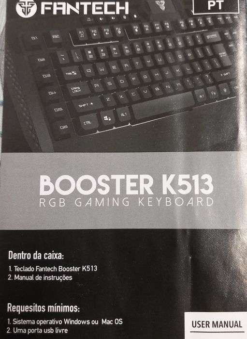 TECLADO GAMING KEYBOARD/BOOSTER K513.Altura ajustável Casa,Sala,Quarto