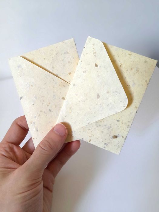 Kit de envelopes em papel reciclado de algodão e cartões ACEO Atc papelaria fofa