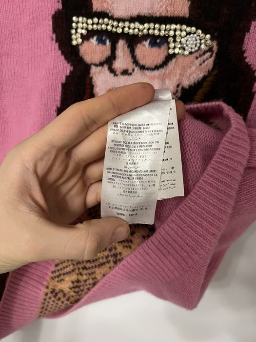 Светр Gucci Pink Embellished & Patterned Wool Knit