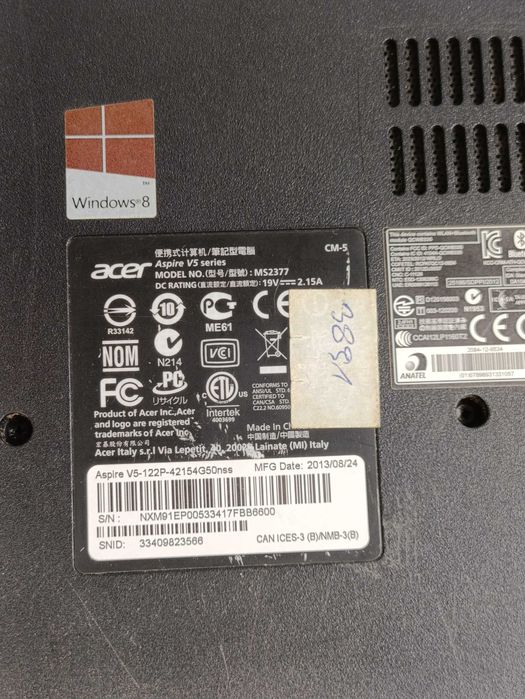 Laptop acer v5 series ms2377