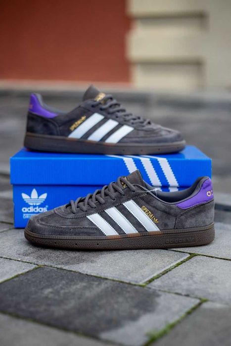 Мужские кроссовки Adidas Handball Spezial Grey/White/Violet. 41-45