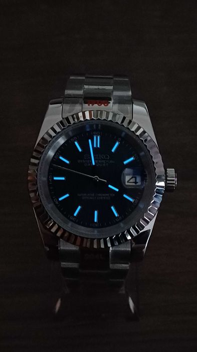 Relógio Seiko Mod automático Datejust Azul