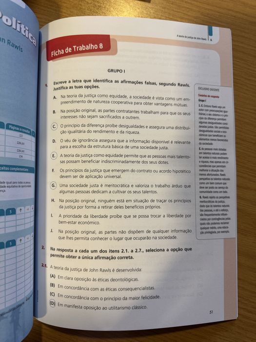 Caderno de atividades filosofia Ponto de fuga 10