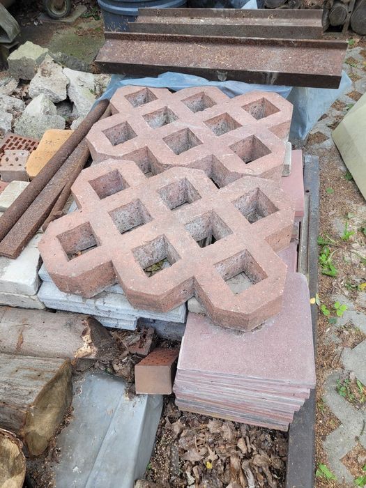 Płyty ażurowe betonowe MEBA ogrodowe lub na podjazd - 60x40x9 cm – solidne, czerwone (245 szt.)
