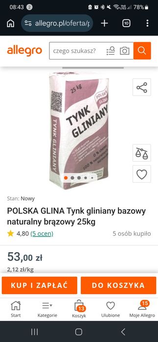 Tynk gliniany bazowy i dekoracyjny kolory nadwyżki  polska glina