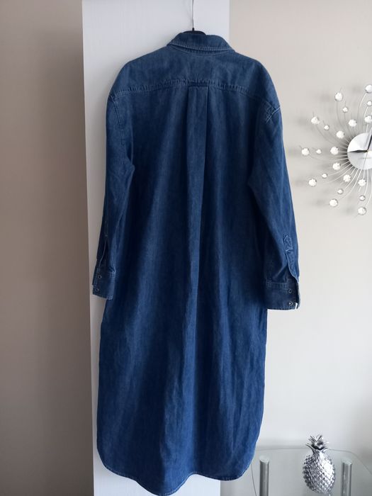 Płaszcz dżinsowy długi jeans oversize
