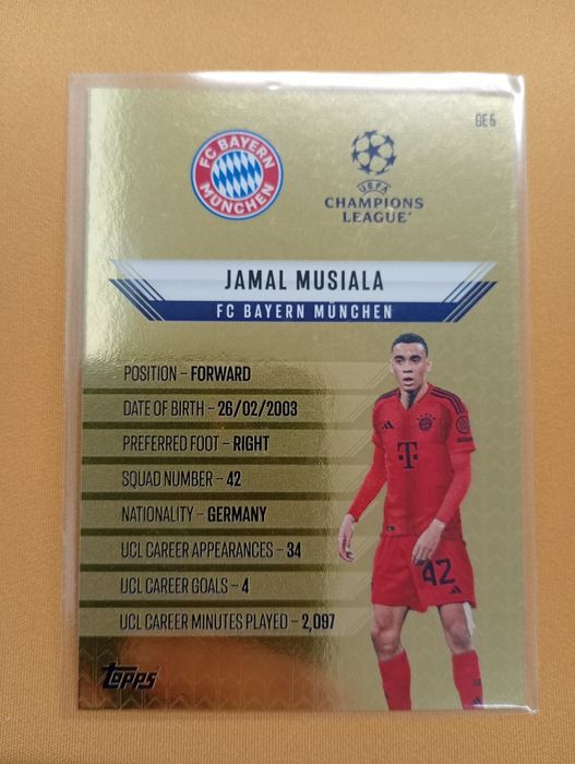 Carta Topps Gold Edge Edition Jamal Musiala