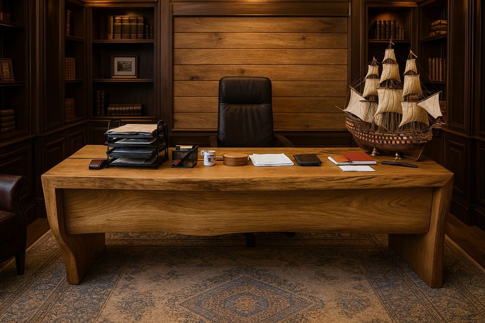 Biurko dębowe drewniane z litego drewna  bardzo duże