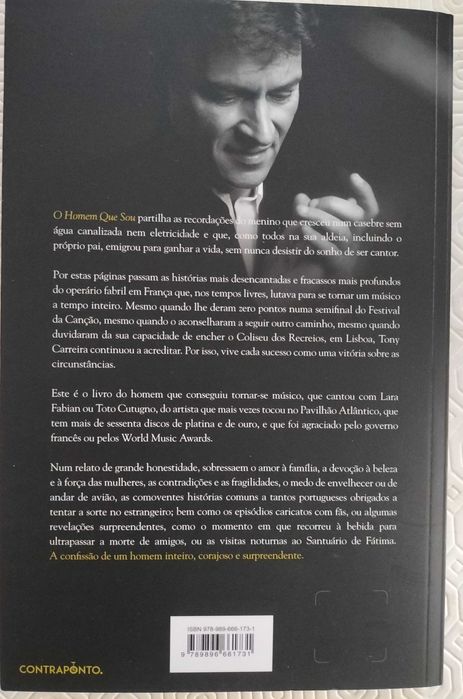 Livro "O Homem que sou" de Tony Carreira (NOVO)