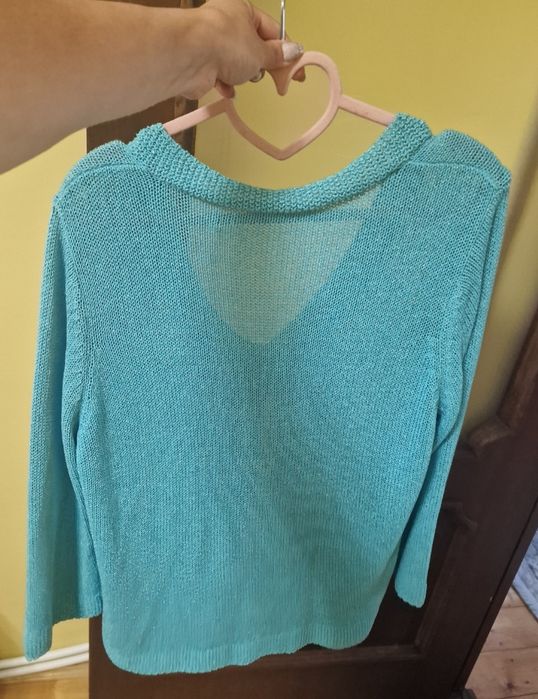 Короткий кардиган 52-54 розміру,  бірюзового кольору