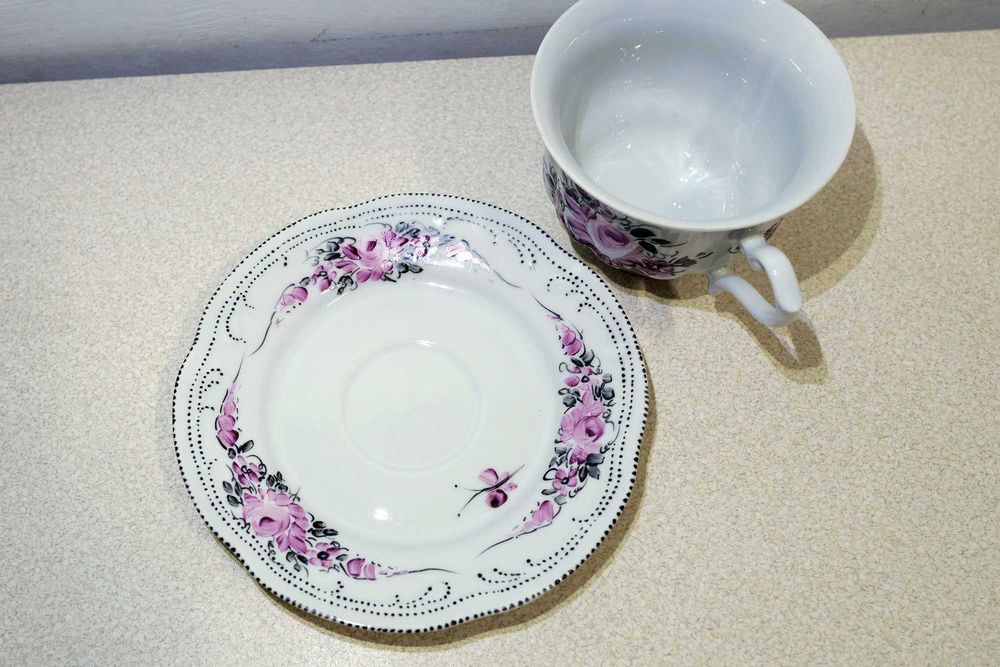 Porcelana Bulionówka ręcznie malowana UNIKAT