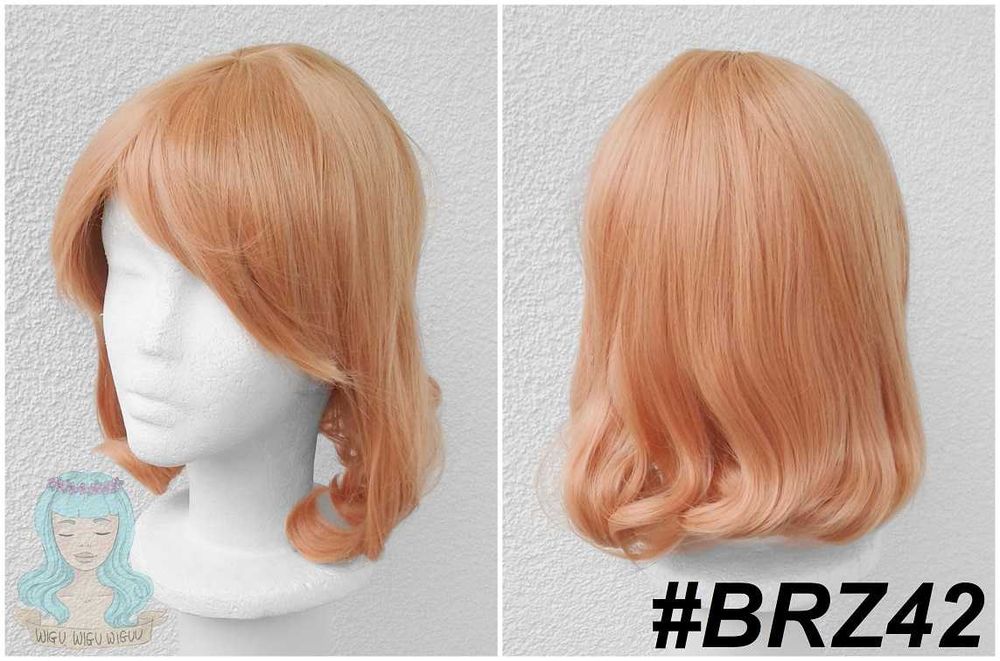 Mirai Kuriyama Kyoukai no Kanata krótka brzoskwiniowa peruka cosplay