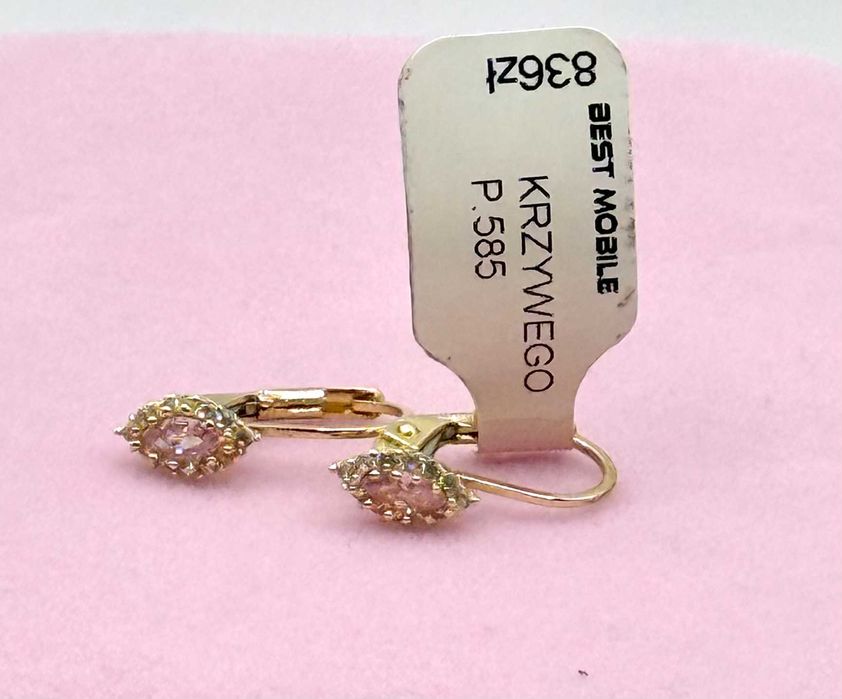 NOWE Złote Kolczyki W. 1.52g, P. 585, NR86 KRZY