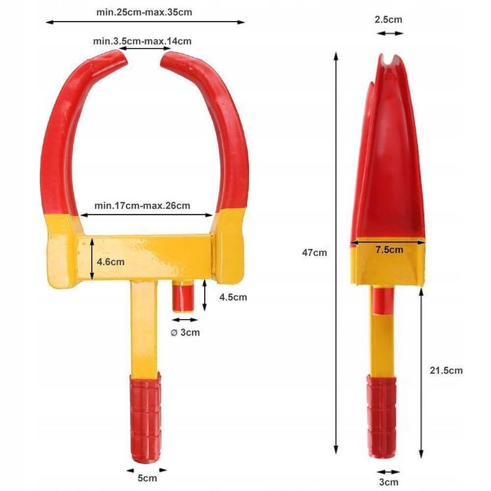 Zabezpieczenie antykradzieżowe blokada koła samochodu przyczepy