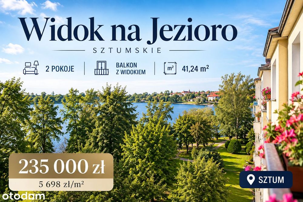 Widok na Jezioro Sztumskie | 2 pokoje + balkon