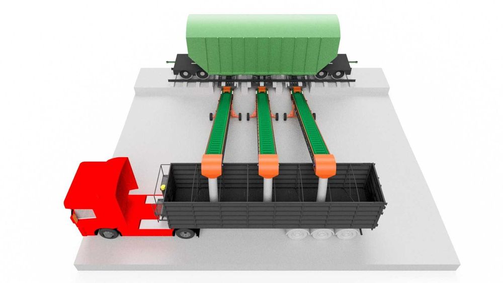 Бункеры-перегрузчики зерна, конвейера ленточные, транспортеры, конвеєр