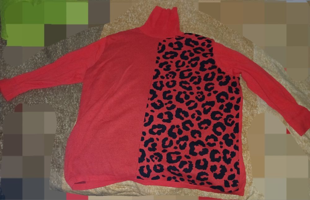 Golf damski czerwono czarny