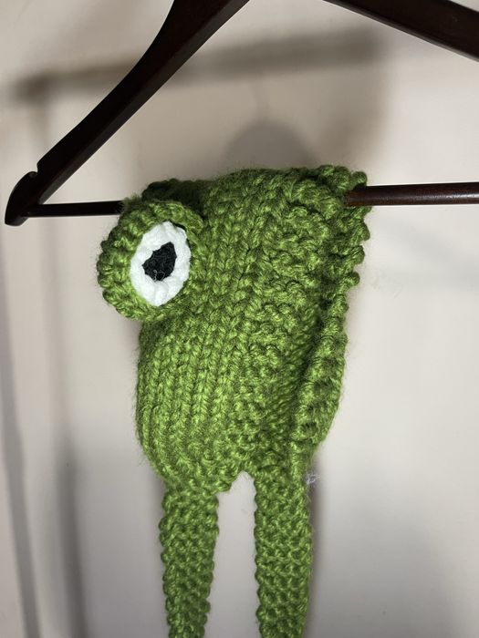 В'язана шапка пов'язка жабка