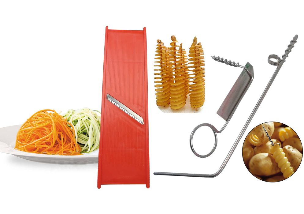 Tarka do marchwi julienne #58 + nożyki do frytek ziemniaków chipsów#02