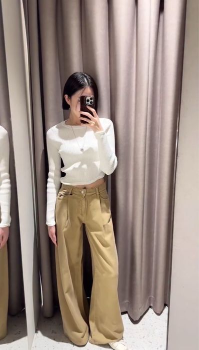 Білий лонг лонгслів в рубчик з асиметричним низом від zara xs s m l / белый лонг лонсглив в рубчик с ассиметричным низом зара