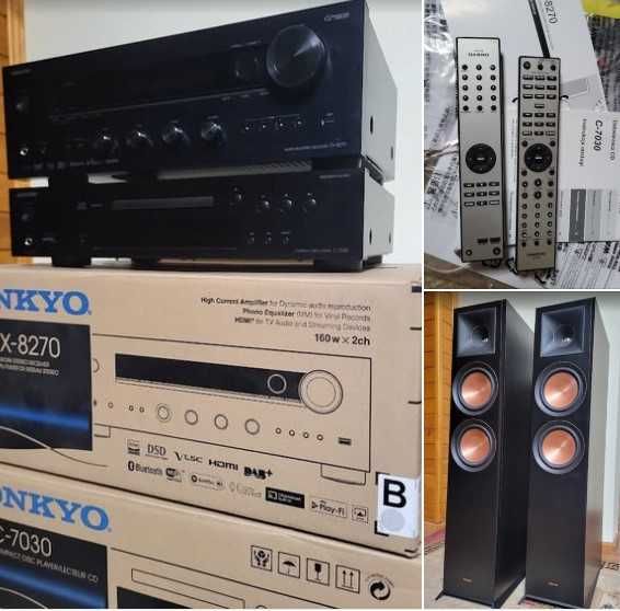 Amplituner stereo Onkyo TX-8270 (wifi,hdmi) + kolumny Klipsch RP-6000F