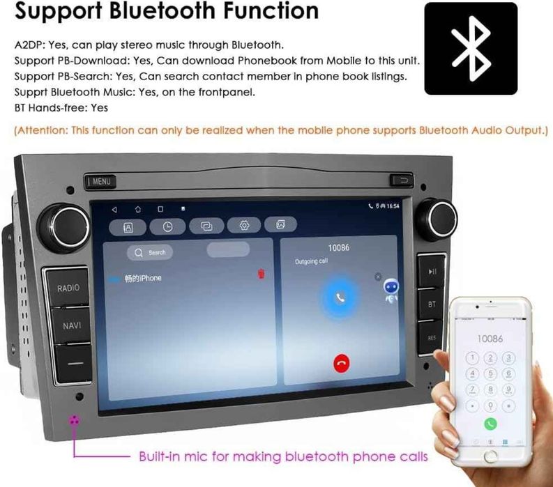 Rádio de Carro Android 13 com CarPlay Meriva/Tigra/Astra/Vectra e outr