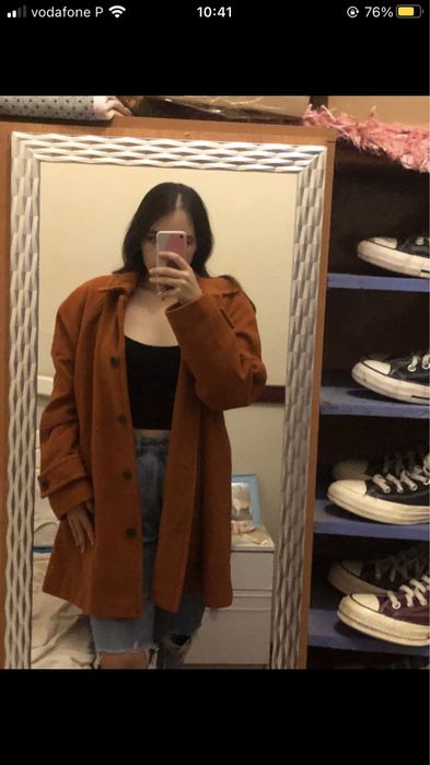 Casaco grande cor de tijolo