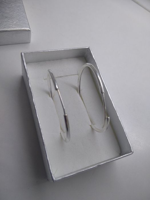 Srebrne kolczyki koła srebro 925 średnica 4 cm   266