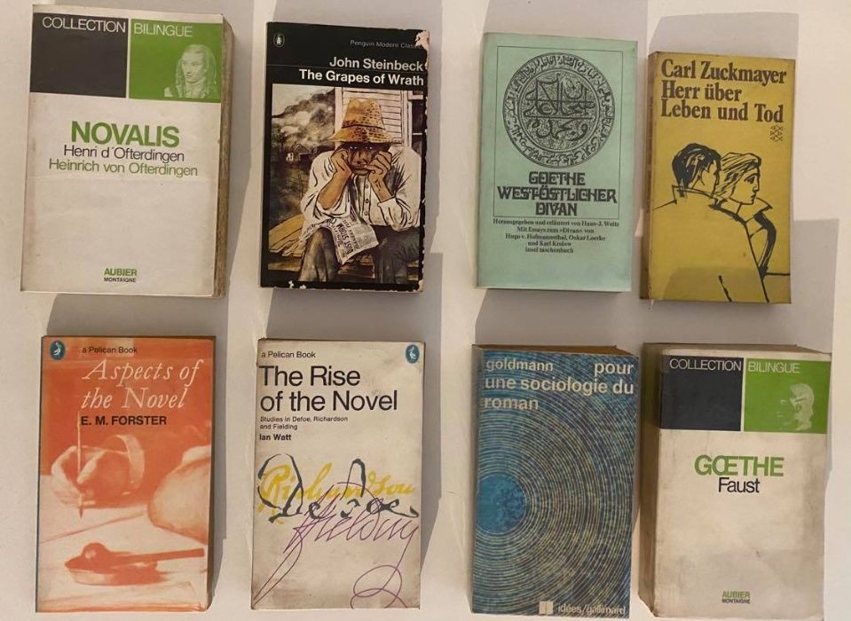 Goethe, Goldmann, Watt, Forster, Zuckmayer, Steinbeck, Ofterdingen