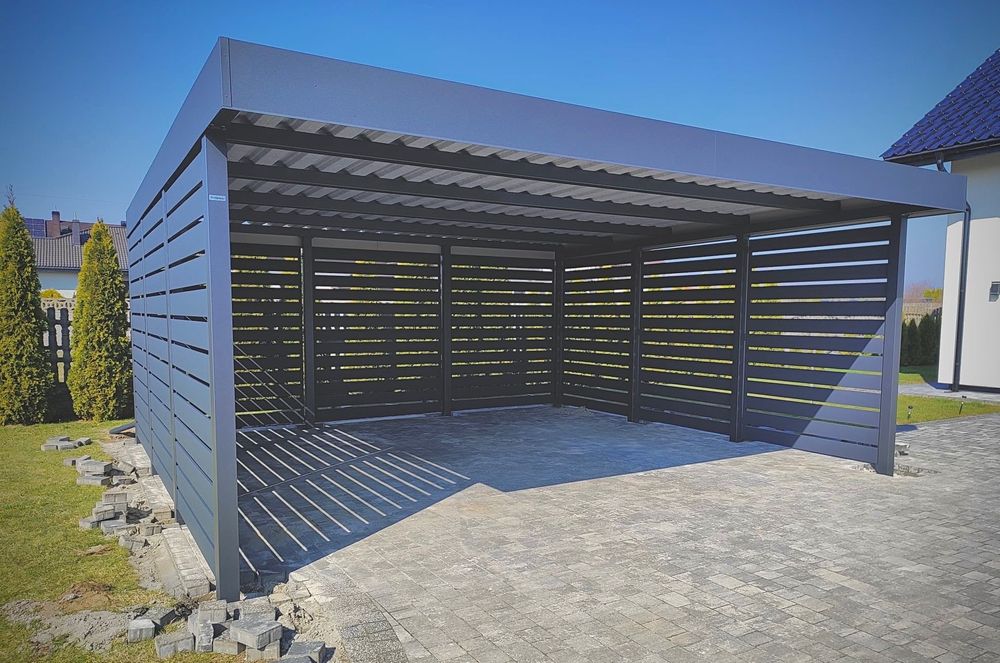 Nowoczesna wiata garażowa, carport, garaż, zadaszenie