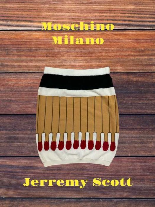 Piękna vintage spódnica Moschino Couture 38 Jeremy Scott fashion knit
