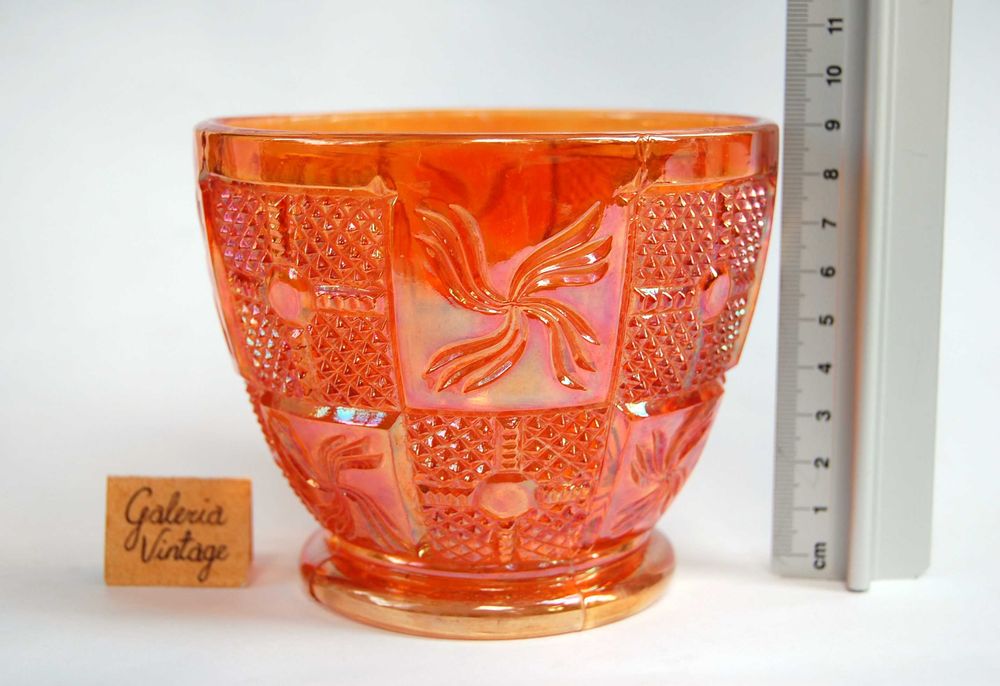 Art Deco, Huta Hortensja, bomboniera, szkło karnawałowe, iryzowane