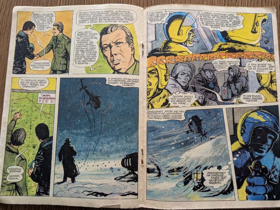 Komiks z 1976 r. Pilot śmiglowca nr 4, w śnieznych zamieciach