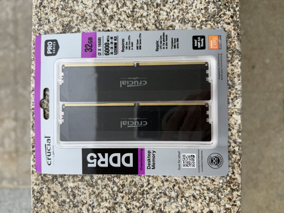 Crucial Pro DDR5 32GB 6000 CL36 NOVO/SELADO CP2K16G60C36U5B
