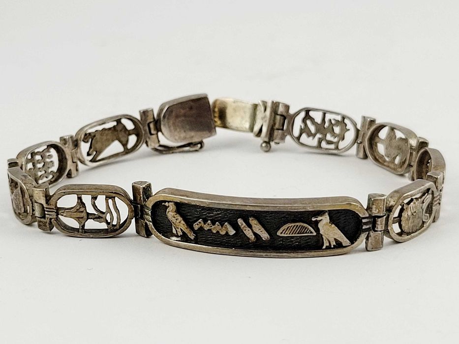 Bransoletka Srebrna 925 – Motyw Egipski (Uniwersalna)