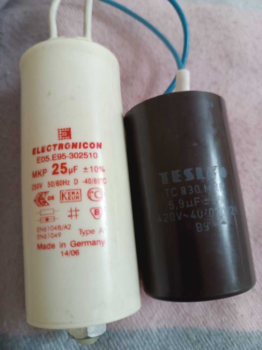 Конденсаторы ELECTRONICON  MKP 25  Германия и TESLA MKP 5,9