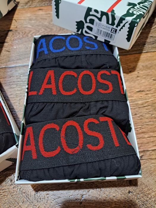 Bokserki męskie Lacoste 3szt pudełko prezent bawełna xl 2xl nowe