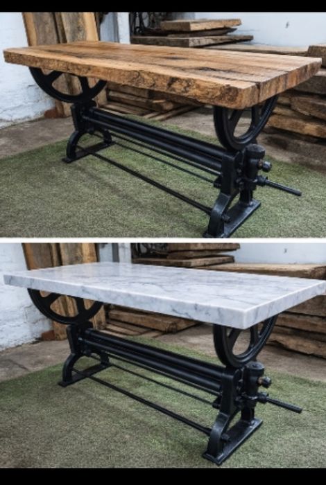 Stół industrialny LOFT- lite drewno zeliwo /stal