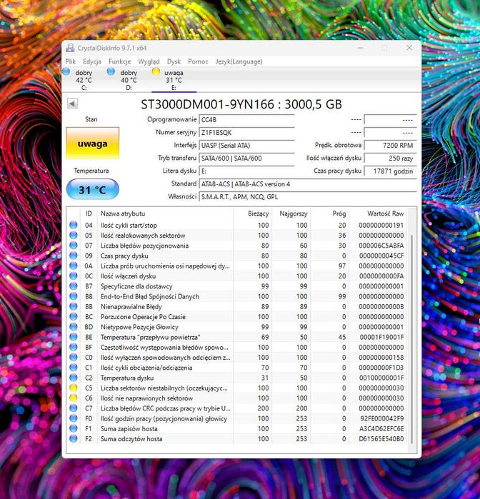 Używane dyski HDD SATA III 3,5''