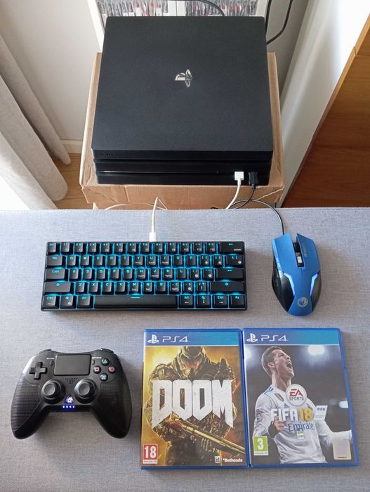 PS4 PRO 1TB SOFTWARE 11.00 PlayStation 4, comando, jogos, rato teclado