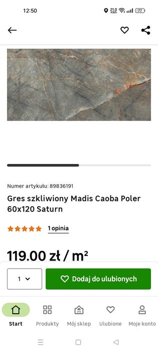 Płytka 120x60 ścienna gres szkliwiony