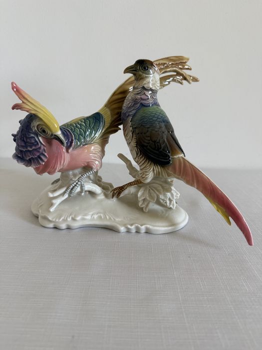 Porcelanowa figurka bażantów Karl Ens