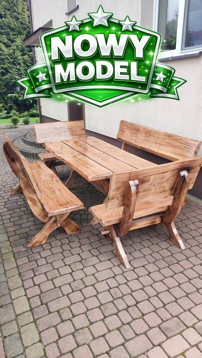 Meble ogrodowe stół ławki krzesła dla 10-12 osób altana parasol ogród