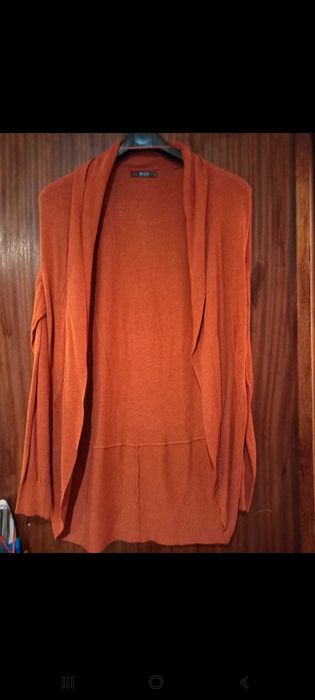 Casaco largo e comprido, laranja/cor de tijolo  - M - Bershka