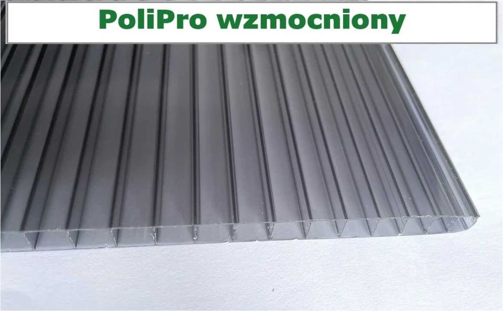 Poliwęglan komorowy 10mm PoliPro Wzmocniony Antracyt 6000x2100mm