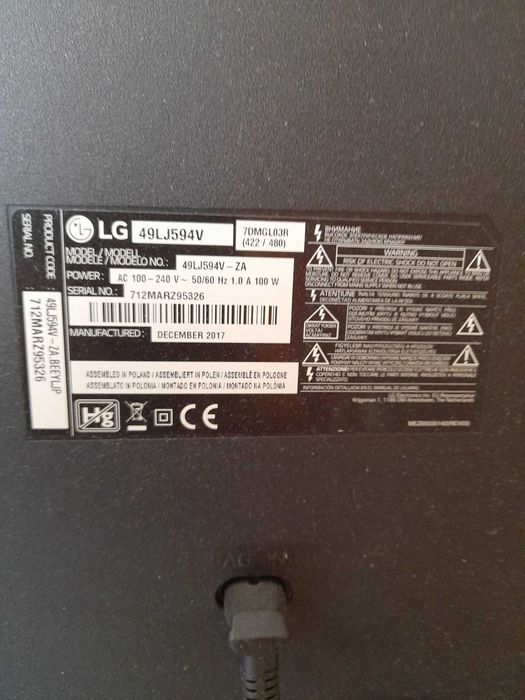 TV LG 49 cali - SMART
