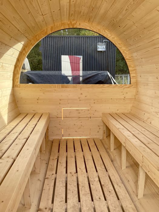 Sauna 2.5 m dlugosci polpanorama sauna malowana
