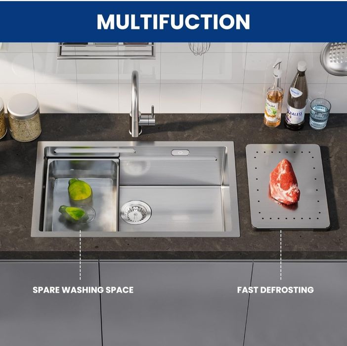Pio / Banca de Cozinha Embutir Inox 70x44 Multifunções - Nova